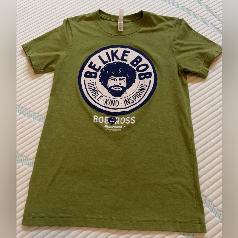 Bob Ross green tee shirt Sz S.